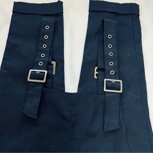 Black Overalls New Without Tags Grommets Square Hardware Cuffs Metal Zipper - S